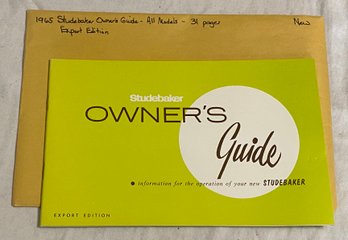 1965 Studebaker Owners Guide- All Models