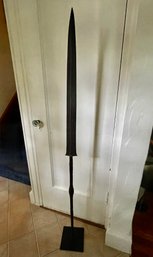 Tall Vintage African Spear With Stand