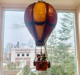 Vintage Folk Art Hot Air Balloon Hanging Decor