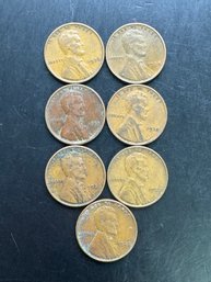 7 Wheat Pennies 1930, 1934, 1935, 1936, 1937, 1938, 1939