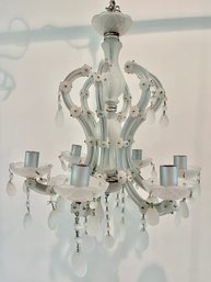 A Vintage Frosted Glass Chandelier