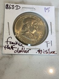 1963 D Franklin Half Dollar .90 Silver 139