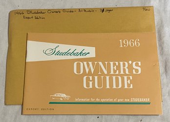 1966 Studebaker Owners Guide- All Models