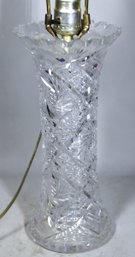 Super Fine Tall American Brilliant Cut Glass Vase Table Lamp (has NOT Been Drilled)