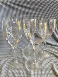 5 Crystal Wine Glasses 8.5in