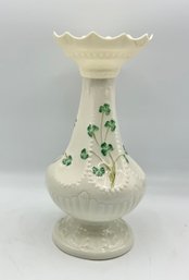 Gorgeous Belleek Shamrock Vase (C)