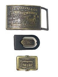 Three Levi Strauss Vintage Belt Buckles-One Large And Two Small-Salesman Samples-Lot 3