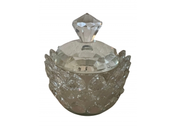 Covered Cut Crystal Petal Dish