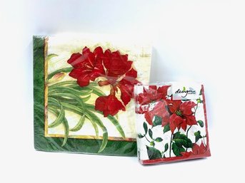 Pairing Of Holiday Floral Napkins