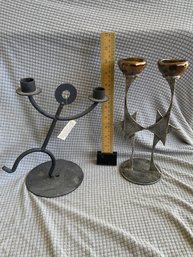 Decorative Iron Candlestick Holders