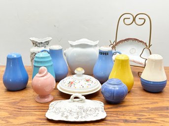 Vintage Salt And Pepper Shakers - Colorful Ceramics - L