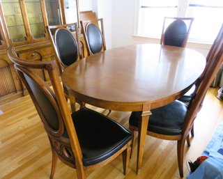 Mid Century Modern Oval Dining Room Table With 6 Chairs