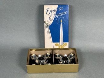 Vintage Dine In Elegance Candleholders With Box