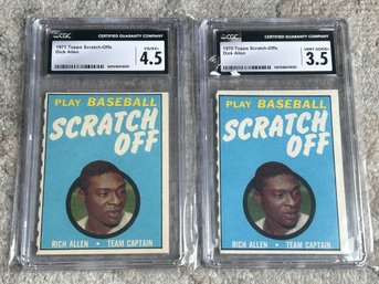 Pair Of CGC Graded 1970-1971 Dick Allen Scratch-Offs Baseball Cards