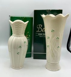 2 Belleek Vases ~ Mint In Boxes ~ (C)