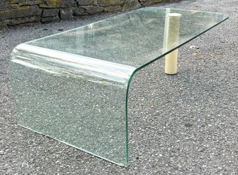 A 1970's Waterfall Glass Coffee Table