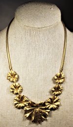 Vintage Designer Signed Leaf Formed Necklace 1950s