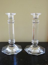 Tempo Collection Set Of 2 Lead Crystal Candlesticks - Reed & Barton