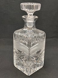 Crystal Decanter With Art Deco Vibe - Cut Stars,   10' Tall