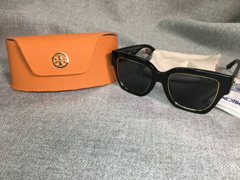 Brand New $295 TORY BURCH Black & Gold Sunglasses With Original Orange TB Case - Never Worn - BRAND NEW