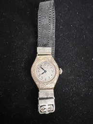 Antique Elgin Wristwatch With Fabric Strap