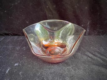 Indiana Cranberry Mid-century Chip Bowl