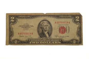 1953B Two Dollar Bill With Red Seal