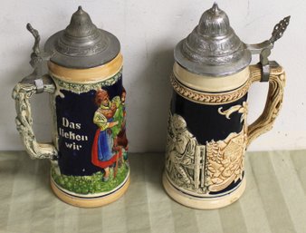 Vintage Pair Of Steins