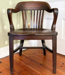 An Antique Oak Jurors Chair - AS IS