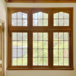 A 3 Window Wood Casement With Cathederal Top And Brass Hardware - Entry Hall