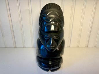 Vintage Onyx Carved Tribal Statue