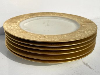 A Set Of 6 Gold Rimmed Bavarian Plates, H & Co Selb