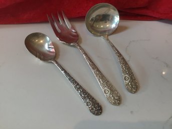 Sterling Silver Alvin Serving Utensils Lot Of 3