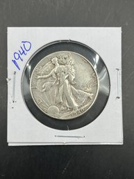 Beautiful 1940 Walking Liberty Silver Half Dollar 90 Silver Coin