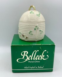 Adorable Belleek Honey Pot With Box (C)