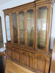 Lighted Charak Furniture Hutch Cabinet With Gold Interior