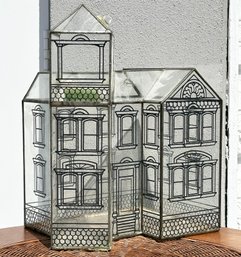 A Fabulous Vintage Terrarium In Glass House Form