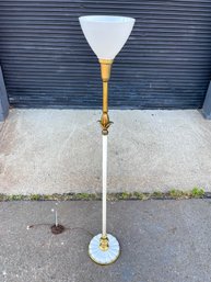 Mid Century Porcelain And Brass Floor Lamp