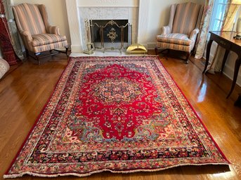 Vintage Hand Knotted Room Size Persian Oriental Rug Carpet, Measures 78' X 116' (FR 5)