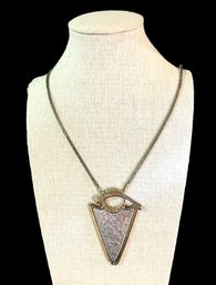 Large Southwestern Style Two Toned Arrow Head Pendant Necklace