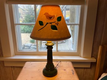 Hunter Green Ceramic Table Lamp With Decorative Cut Out Shade