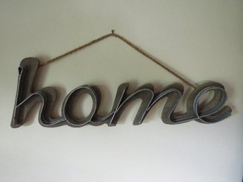 Wood And Metal Home Wall Sign - 26' Long