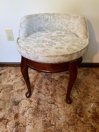 Antique Round Swivel Boudoir Vanity Chair Stool Queen Anne Legs