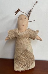 Unusual Vintage Handmade Cloth Signed Doll