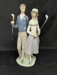 Lladro Retired Golfing Couple #1453 - Sculptor Jose Puche - Porcelain Made In Spain