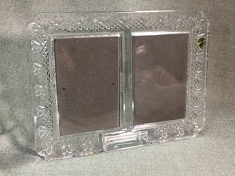 Very Nice WATERFORD Crystal Double Picture Frame - $269 Retail Price - Made In Ireland - Great Piece !