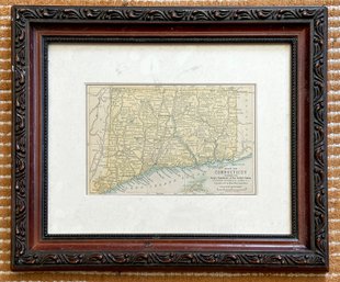 An 1891 Map Of Connecticut, Engraved King's Handbook