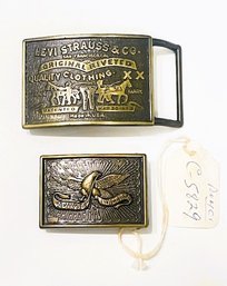 Two Levi Strauss Vintage Belt Buckles-Salesman Samples-Lot 2