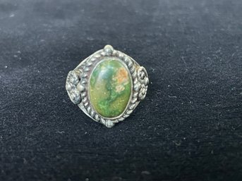 Antique Olive Green Stone Ring