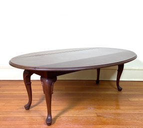 Classic Oval Mahogany Drop Leaf Coffee Table On Cabriole Legs